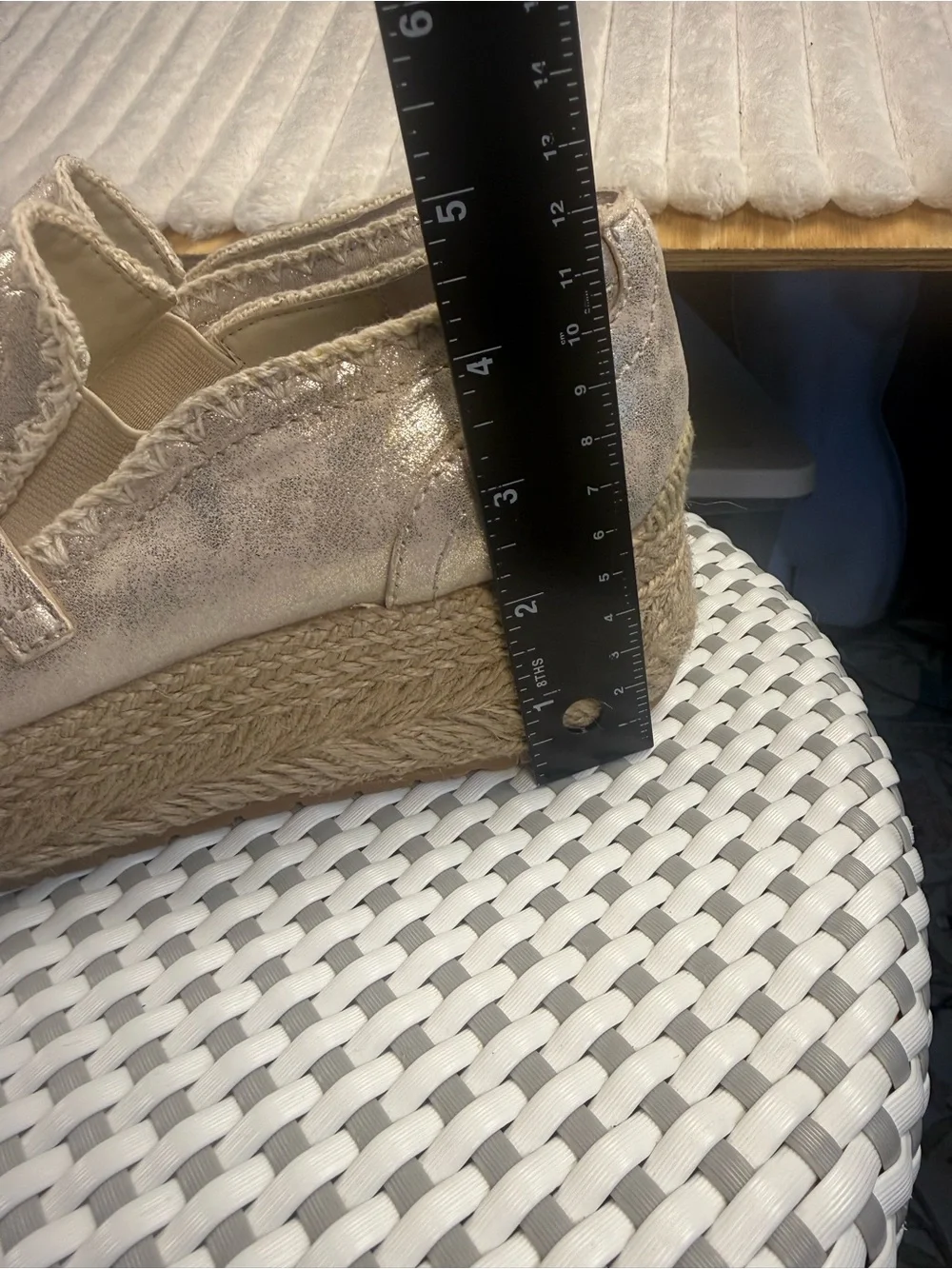 NWOB Dolce Vita Jhenee Espadrille Metallic Gold Chain Platform Loafer Size‎ 8